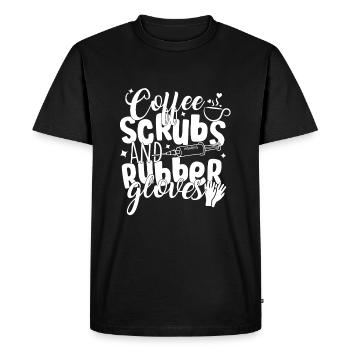Gommages au café - idéal pour les infirmières, moi - T-shirt Premium bio Homme - noir - Devant - Nico (187cm)