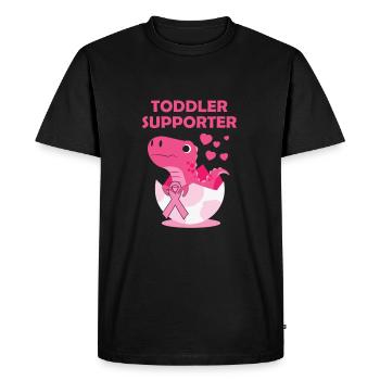 Toddler Pendentif T-Rex Mois du cancer du sein - T-shirt Premium bio Homme - noir - Devant - Nico (187cm)