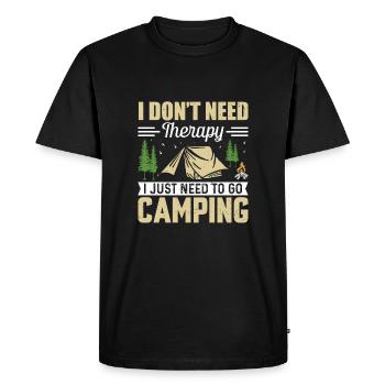 I don't need therapy camping that desperately - Men's Premium Organic T-Shirt - black - Front - Nico (187cm)