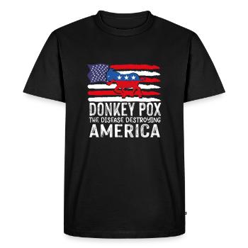 Gentlepox pox is the disease that crushes America - Men's Premium Organic T-Shirt - black - Front - Nico (187cm)