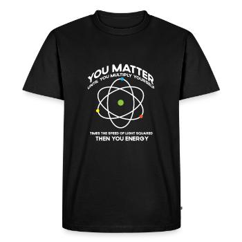 Nerdy you-matter then you energy e_mc_2 natural science - T-shirt Premium bio Homme - noir - Devant - Nico (187cm)