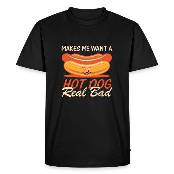 La citation des amateurs de hot-dogs me fait réfléchir - T-shirt Premium bio Homme - noir - Devant - Nico (187cm)