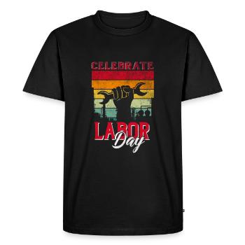 Célébrez la fête du Travail pour les hommes Amusement féminin - T-shirt Premium bio Homme - noir - Devant - Nico (187cm)