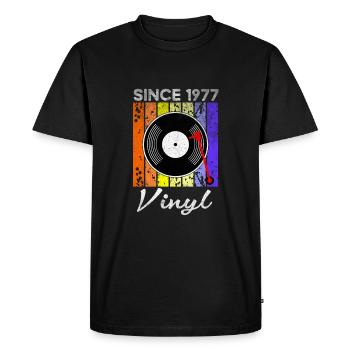 Depuis 1977 Vinyle Rétro -Disques -Vintage -Musique - T-shirt Premium bio Homme - noir - Devant - Nico (187cm)