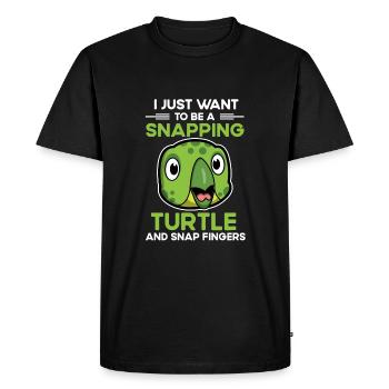 Tortues serpentines - claquement de doigt Aligator liqueur - T-shirt Premium bio Homme - noir - Devant - Nico (187cm)