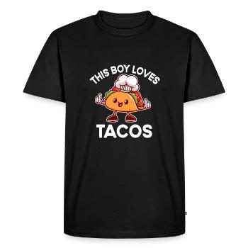 Taco Art for Boys Children Mexican Street - Men's Premium Organic T-Shirt - black - Front - Nico (187cm)