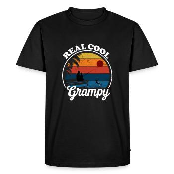 Retro Vintage Roll Style Cool Grampy Fischerlieb - Men's Premium Organic T-Shirt - black - Front - Nico (187cm)
