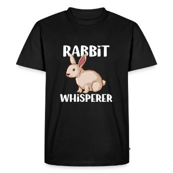 Lapin Drôle Citation Chuchoter Mignon Lapin Kan - T-shirt Premium bio Homme - noir - Devant - Nico (187cm)