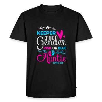 Tante Bab gardienne du genre tante t’aime tante Bab - T-shirt Premium bio Homme - noir - Devant - Nico (187cm)