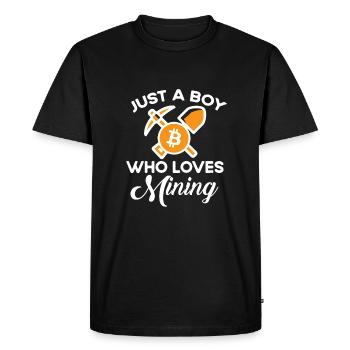 Juste un garçon qui exploite des mines pour les mineurs de Bitcoin - T-shirt Premium bio Homme - noir - Devant - Nico (187cm)