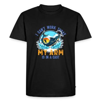 Drôle de citation Je ne peux pas travailler aujourd’hui, mon - T-shirt Premium bio Homme - noir - Devant - Nico (187cm)