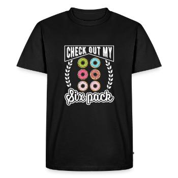 Donut découvrez mon Six Pack Donut Lover Fitness - T-shirt Premium bio Homme - noir - Devant - Nico (187cm)
