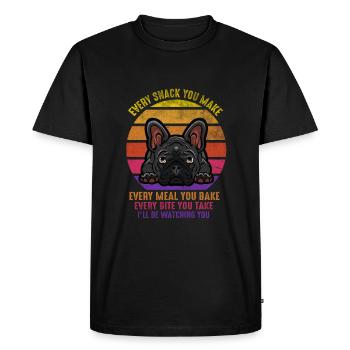 Français Bulldog Puppy Retro Drôle Français Bulldog Do - T-shirt Premium bio Homme - noir - Devant - Nico (187cm)