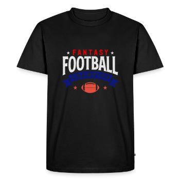 Champion de football Fantasy Rouge Blanc et Bleu Desig - T-shirt Premium bio Homme - noir - Devant - Nico (187cm)