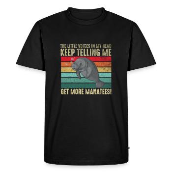 Sweet Sea Art pour Sea Cow Dugong Manatee Animal - T-shirt Premium bio Homme - noir - Devant - Nico (187cm)