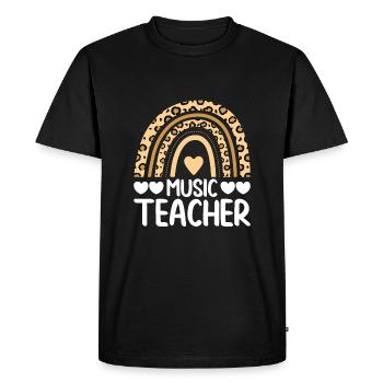 Sweet Rainbow -Leopard Music Teacher - Men's Premium Organic T-Shirt - black - Front - Nico (187cm)