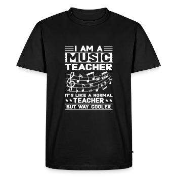 Je suis professeur de musique, c’est comme un enseignement normal - T-shirt Premium bio Homme - noir - Devant - Nico (187cm)