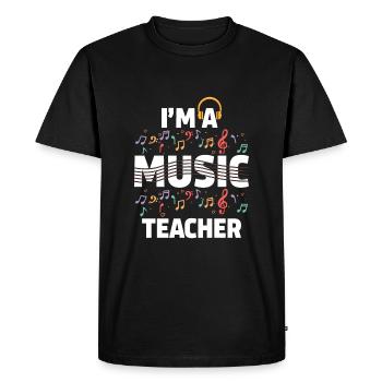 Je suis professeur de musique, c’est comme un enseignement normal - T-shirt Premium bio Homme - noir - Devant - Nico (187cm)