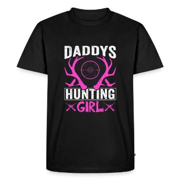 Daddy's Hunting Girl Funny Deer Hunt - Men's Premium Organic T-Shirt - black - Front - Nico (187cm)