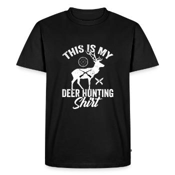 Ceci est ma chemise de chasse au cerf - T-shirt Premium bio Homme - noir - Devant - Nico (187cm)