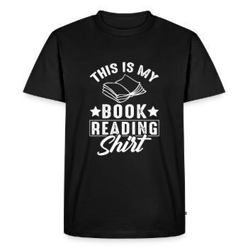 Ceci est mon livre Reading Shirt - T-shirt Premium bio Homme - noir - Devant - Nico (187cm)