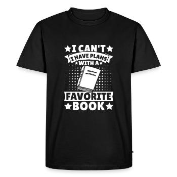 Je ne peux pas avoir de projets avec un livre préféré - T-shirt Premium bio Homme - noir - Devant - Nico (187cm)