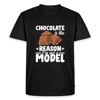 Le chocolat est la raison pour laquelle je n’ai pas de modèle bi - T-shirt Premium bio Homme - noir - Devant - Nico (187cm)