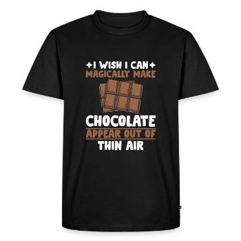 J’aimerais pouvoir faire du chocolat comme par magie - T-shirt Premium bio Homme - noir - Devant - Nico (187cm)