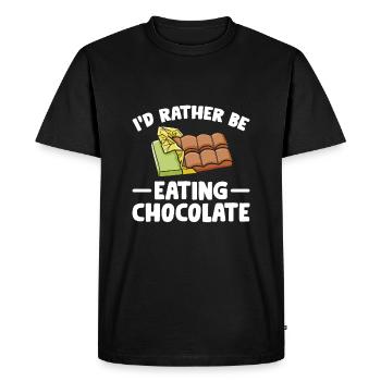 Je préfère manger du chocolat - T-shirt Premium bio Homme - noir - Devant - Nico (187cm)