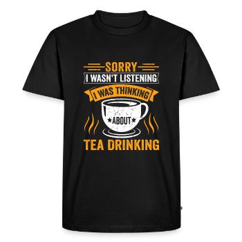 Sorry, I wasn't listening that I thought - Men's Premium Organic T-Shirt - black - Front - Nico (187cm)