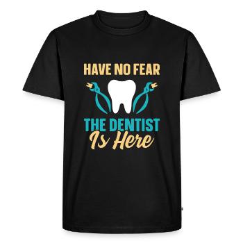 Don't be afraid, the dentist is here - Men's Premium Organic T-Shirt - black - Front - Nico (187cm)