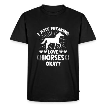 J’aime juste aimer les chevaux d’accord, d’accord - T-shirt Premium bio Homme - noir - Devant - Nico (187cm)