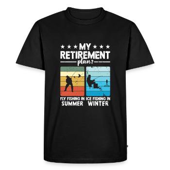 Pêche à la mouche - Régime de pension de la pêche sur glace - T-shirt Premium bio Homme - noir - Devant - Nico (187cm)