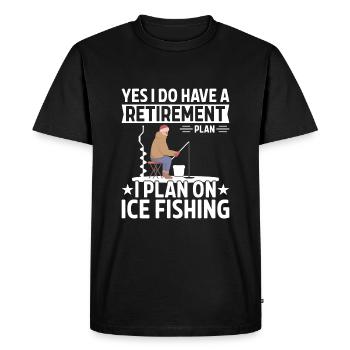 Régime de retraite Je planifie la pêche blanche - T-shirt Premium bio Homme - noir - Devant - Nico (187cm)