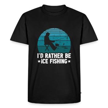 Je préfère pêcher sur glace - T-shirt Premium bio Homme - noir - Devant - Nico (187cm)
