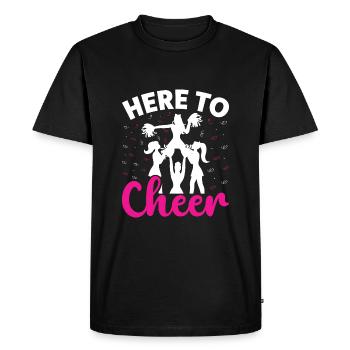 Ici pour encourager les pom-pom girls drôles - T-shirt Premium bio Homme - noir - Devant - Nico (187cm)