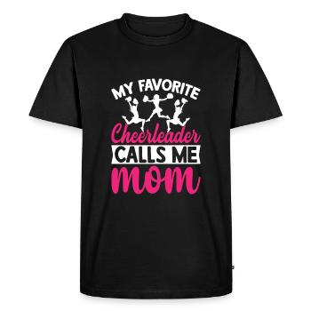 Ma pom-pom girl préférée m’appelle Mama lus - T-shirt Premium bio Homme - noir - Devant - Nico (187cm)
