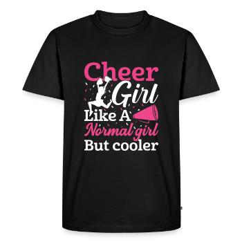 Encourager la fille comme une fille normale, mais plus cool - T-shirt Premium bio Homme - noir - Devant - Nico (187cm)