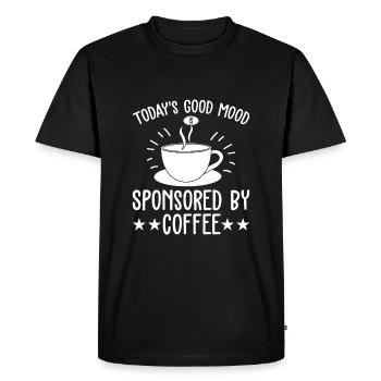 Today's good mood is sponsored by coffee - Men's Premium Organic T-Shirt - black - Front - Nico (187cm)