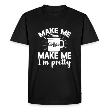 Fais-moi du café fais-moi me faire, je suis hein - T-shirt Premium bio Homme - noir - Devant - Nico (187cm)