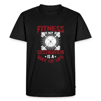 Le fitness n’est pas un but est un mode de vie - T-shirt Premium bio Homme - noir - Devant - Nico (187cm)