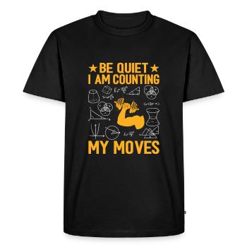 Sois calme, je compte mes mouvements - T-shirt Premium bio Homme - noir - Devant - Nico (187cm)