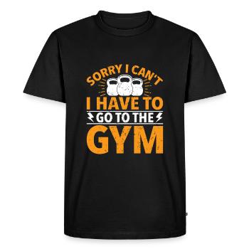 Désolé, je ne peux pas aller à la salle de gym g - T-shirt Premium bio Homme - noir - Devant - Nico (187cm)