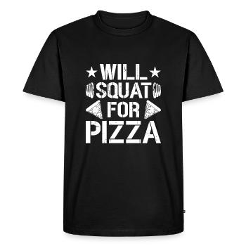 S’accroupira après la pizza fitness - T-shirt Premium bio Homme - noir - Devant - Nico (187cm)