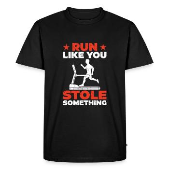 Courez comme si vous aviez volé quelque chose - T-shirt Premium bio Homme - noir - Devant - Nico (187cm)