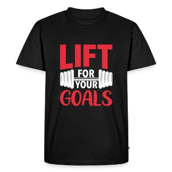 Lift for your goal fitness fitness training a - Men's Premium Organic T-Shirt - black - Front - Nico (187cm)