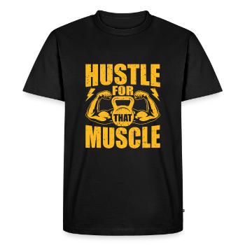 Agitation pour cet entraînement musculaire - T-shirt Premium bio Homme - noir - Devant - Nico (187cm)