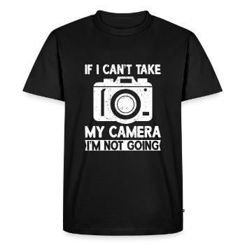 Si je ne peux pas prendre mon appareil photo, je pars - T-shirt Premium bio Homme - noir - Devant - Nico (187cm)