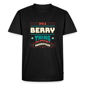 C’est un nom de famille Berry Thing correspondant à la famille Fam - T-shirt Premium bio Homme - noir - Devant - Nico (187cm)