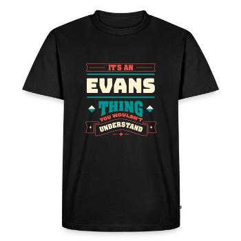 C’est un nom de famille Evans Thing correspondant à la famille Fa - T-shirt Premium bio Homme - noir - Devant - Nico (187cm)